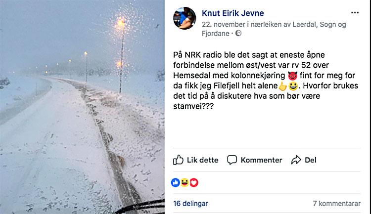 E16 Filefjell: Alltid åpen, sjelden nevnt