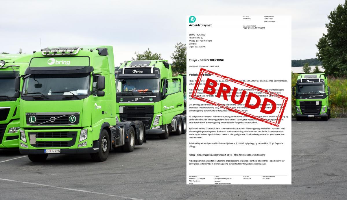 Arbeidstilsynet: – Bring Trucking har brutt minstelønnsbestemmelsene