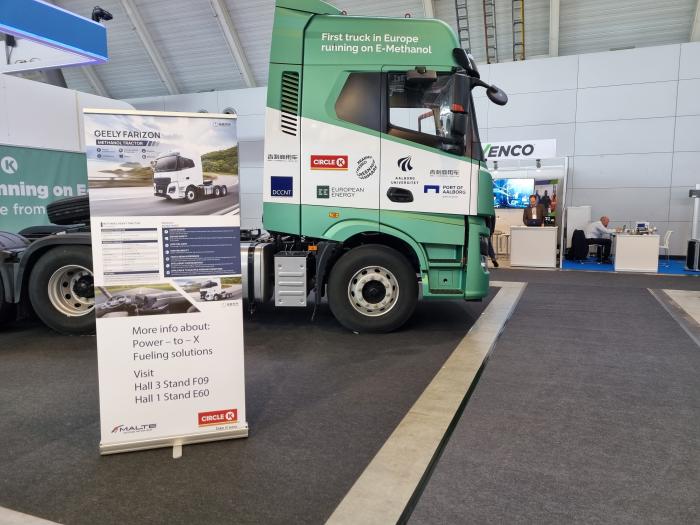 Europas første lastebil som kjører på Power-to-X drivstoff bli stilt ut på Circle K sin stand