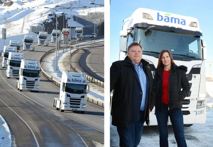 Jorunn Landsverk og Runar Bakken i Bama Logistikk har et mål om å bli grønnest i klassen. Foto: Jan Harry Svendsen