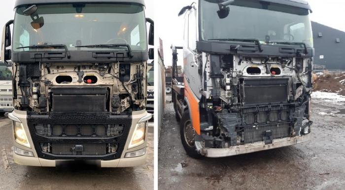 TYVERI: Slik ser det ut etter at tyvene har raidet bilene. Foto: Dag Arne Halvorsen