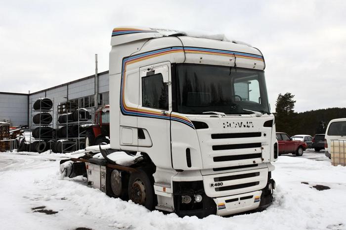 Denne bilen er slett ikke gammel, men har allerede utdatert renseteknologi. En stor del av de utenlandske lastebilene er av Euro IV-standard. Foto: Stein Inge Stølen