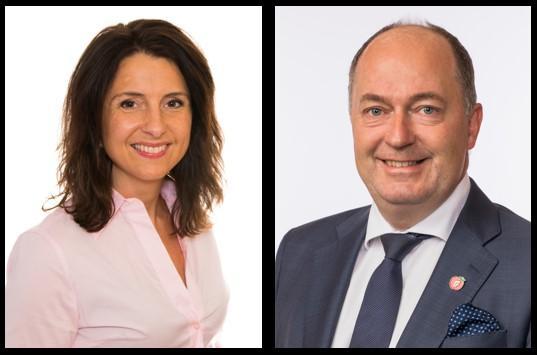 Jenny Klinge (SP) og Morten Stordalen (FrP) er blant de som har varslet støtte til forslagene fra AP og SV i Stortingssalen. Foto: Stortinget