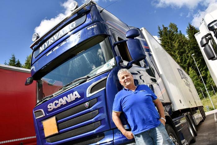 Kalle kjører for Myrvang Transport, en bedrift med et aktivt NLF-engasjement. Foto: Stein Inge Stølen