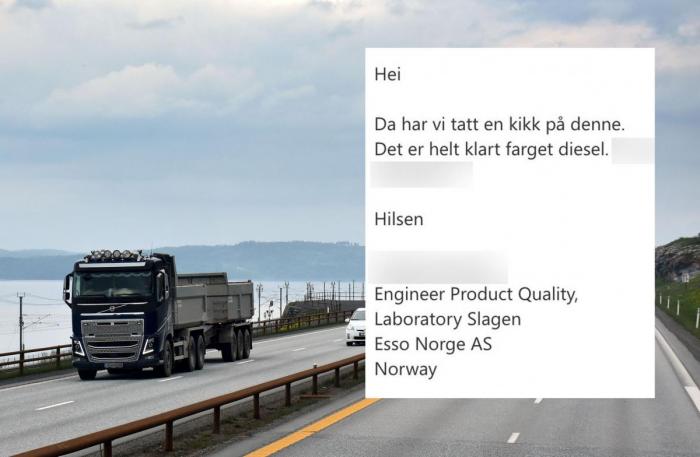 Svaret fra Essos laboratorium er ikke til å misforstå. Illustrasjon: Stein Inge Stølen / skjermdump fra e-post