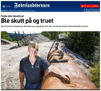 Skjermdump fra Fedrelandsvennens nettavis.