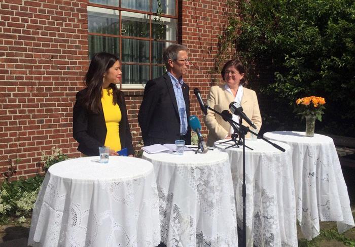 Oslopakke 3-avtalen ble lagt frem av byråd Lan Marie N.Berg, (MDG) veidirektør Terje Moe Gustavsen, fylkesordfører Anette Solli (H). Foto: J. Kristian Bjerke