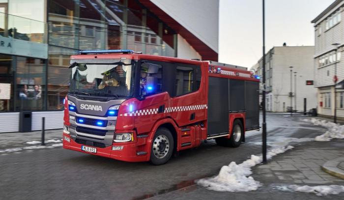 Nye Scania Crew Cab finnes i to lengder og er særlig aktuell for bygging av brannbiler. Denne er oppbygd hos Egenes Brannteknikk AS utenfor Flekkefjord. Foto: Scania