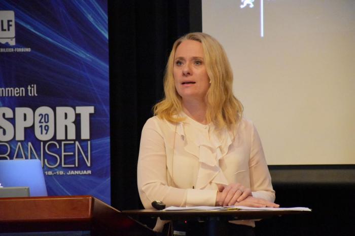Statsråd Anniken Hauglie på NLFs transportkonferanse. Foto: Stein Inge Stølen