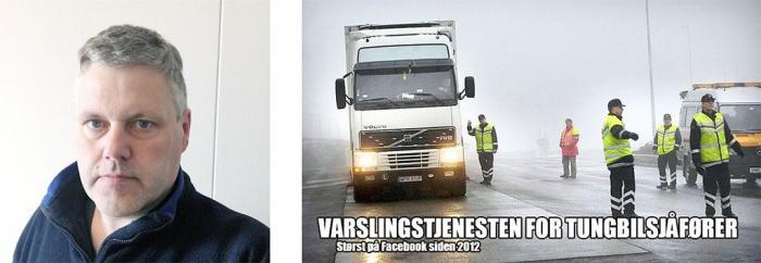 Tron Ersvik syntes det er underlig at lastebileiere lar ansatte varsle konkurrenter om kontroller. Han er kritisk til varslingstjenestene som popper opp på sosiale medier. Foto: Statens vegvesen / skjermdump