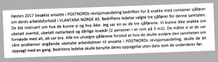Her er et utdrag fra den signerte erklæringen, oversatt fra litauisk av sakkyndig.